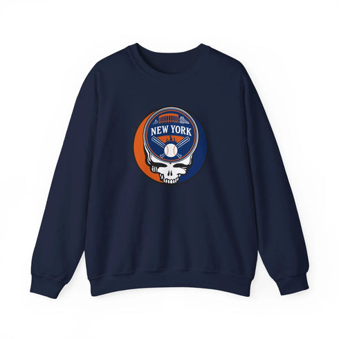 Grateful Dead - New York Mets Grateful Dead Stealie Crewneck Sweatshirt - MLB - StealieShop